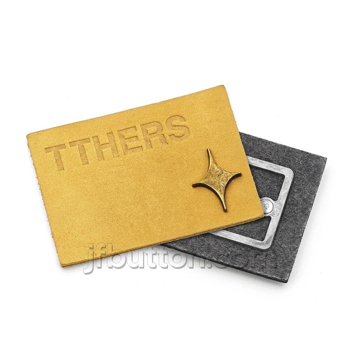 Hats Leather Patch With Metal Logo factory