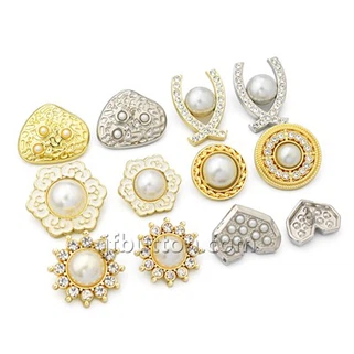 Pearl bilan maxsus oltin shank tugmachasi